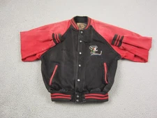 Vintage ID Jacket Mens Medium Black Red Varsity Bomber Cotton Canada Bilottis