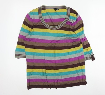 Damen T-Shirt UK Größe M Jaeger Mehrfarbig