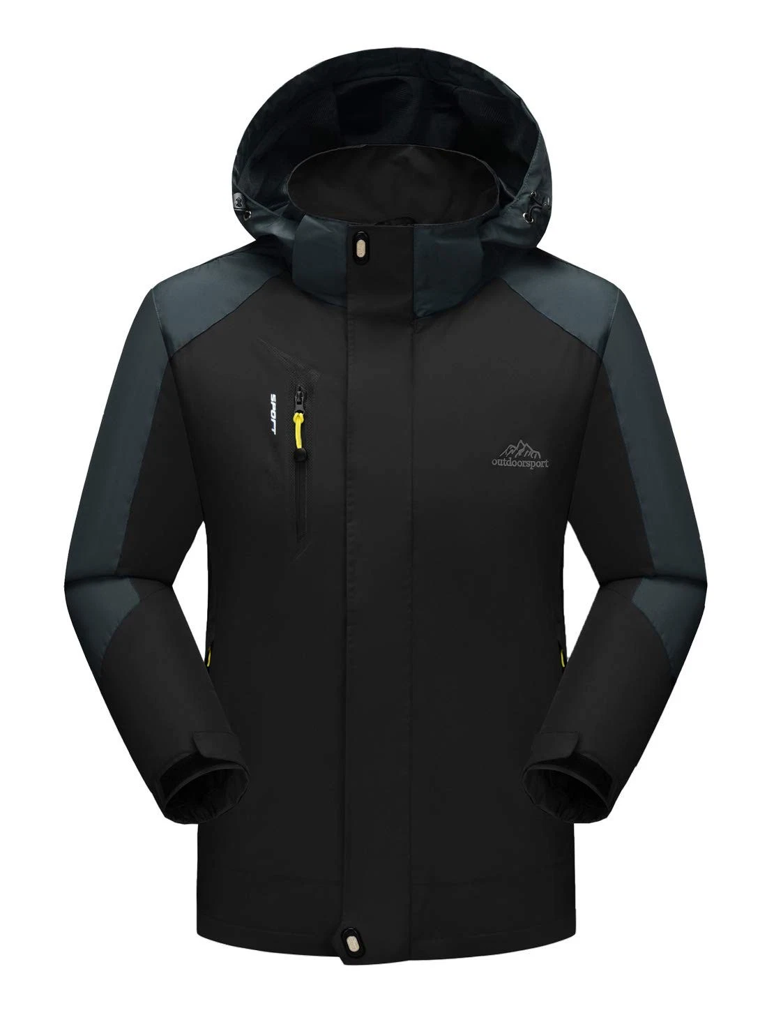 YSENTO Mens Lightweight Waterproof Hiking Jackets Outdoor Sports XL, Black