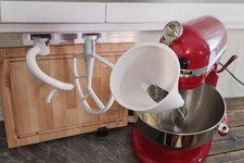 Flour Funnel For Kitchen Aid Mixer and Attachment holder 3 utensils USA MADE