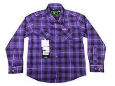 Dixxon DFC Flannel Shirt Boys Small 5-6 Yrs Purple Plaid Youth Division NEW NWT