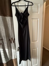 Black maxi dress with tie in front