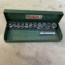 Vintage S-k Wayne 14 Drive Fractional Sae Socket Set Complete Case 4111 Usa