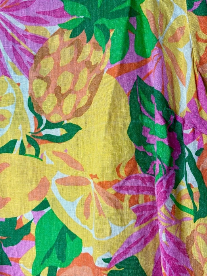 C&C California Linen Tropical Fruit Print Top Plus 2X - Image 2 of 4