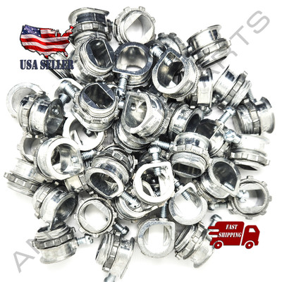 Bulk 100 pcs 3/8 in Flexible Metal Conduit (FMC) AC (BX) Set Screw Box Connector