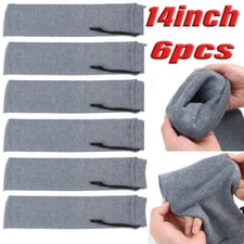 6 Pcs Silicone Treated Cover Gun Sock Protection Storge Sleeve Up To 14" Gray