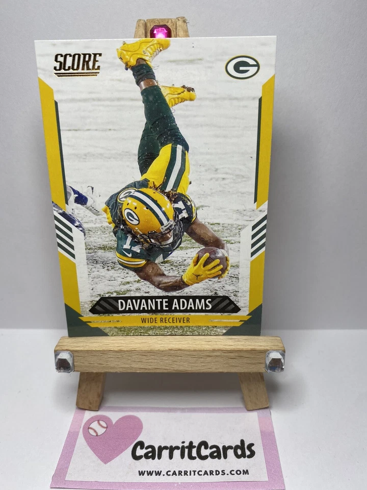 DAVANTE ADAMS 2021 Panini Score GOLD #140 Green Bay Packers SP - Image 2 of 4