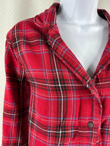 J. Jill Size M Red Plaid Flannel Long Sleeve Pajama Set - Picture 5 of 6