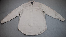 Polo Ralph Lauren Shirt Men Size 16-35 Beige Long Sleeve Button Down Cotton