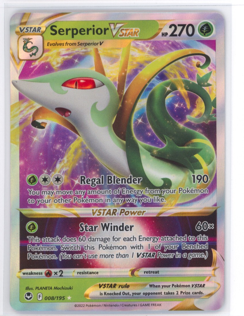 Serperior VSTAR - SWSH12: Silver Tempest - 8/195 - NM Pokemon TCG NM 0222#220