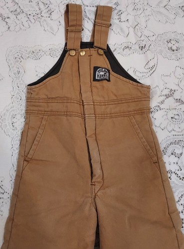 Polar King Bib Overalls Kids Sz 4 Insulated Twill Duck Workwear Cold Weather - Picture 2 of 11