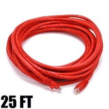 25FT CAT6 RJ45 Network Ethernet LAN Patch Cable UTP 550MHz Copper 24AWG Red