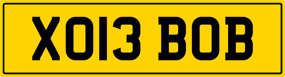 X BOB Private Number Plate XO13 BOB - Numeric Theme Registration
