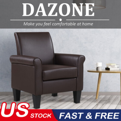 Accent Arm Chair PU Leather Single Sofa Upholstered Living Room Leisure Armchair