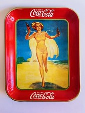 Coca cola Seltenes Werbe-Tablett Aus Blech Vintage Tray Tin