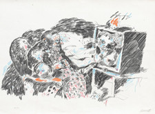 Possenti Antonio (Lucca, 1933-2016) LITOGRAFIA OPERA Figure Firmata cm 50 x 70