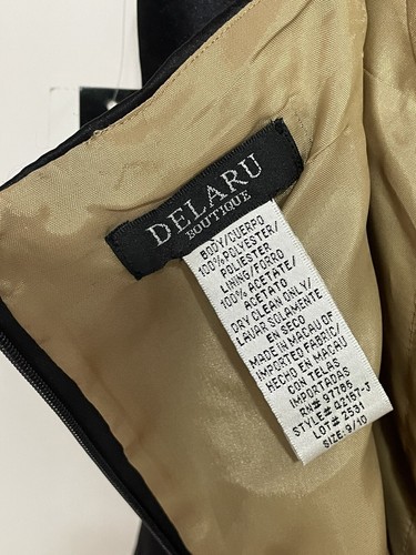 Delaru Black Cocktal Dress Size 9-10 Holidey Gold - Picture 10 of 11
