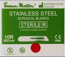 Swann-Morton 10R Surgical Blades 100 pack, Stainless Steel Blade 0390 Authentic
