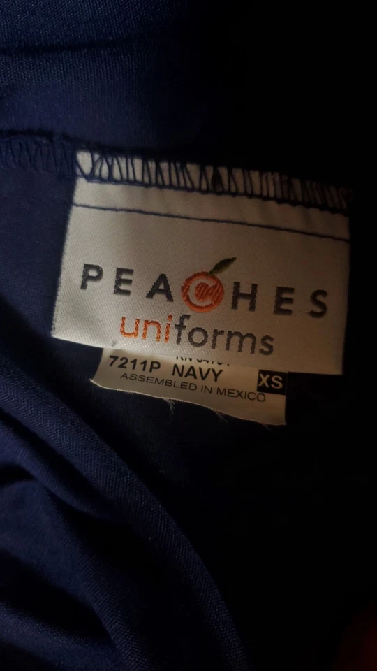 Pantalones exfoliantes de cintura elástica Peaches azul marino para mujer talla XS 22+W 28L Foto 4 de 4