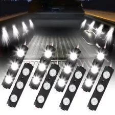8PC Waterproof Pickup Truck Bed Light  Led Rock Light 24 LED Pod Kit Strip White