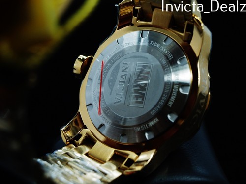Invicta Mens 48mm Pro Diver SCUBA Marvel IRON MAN Limited Ed Red/Gold Tone Watch - 第 9/9 張圖片