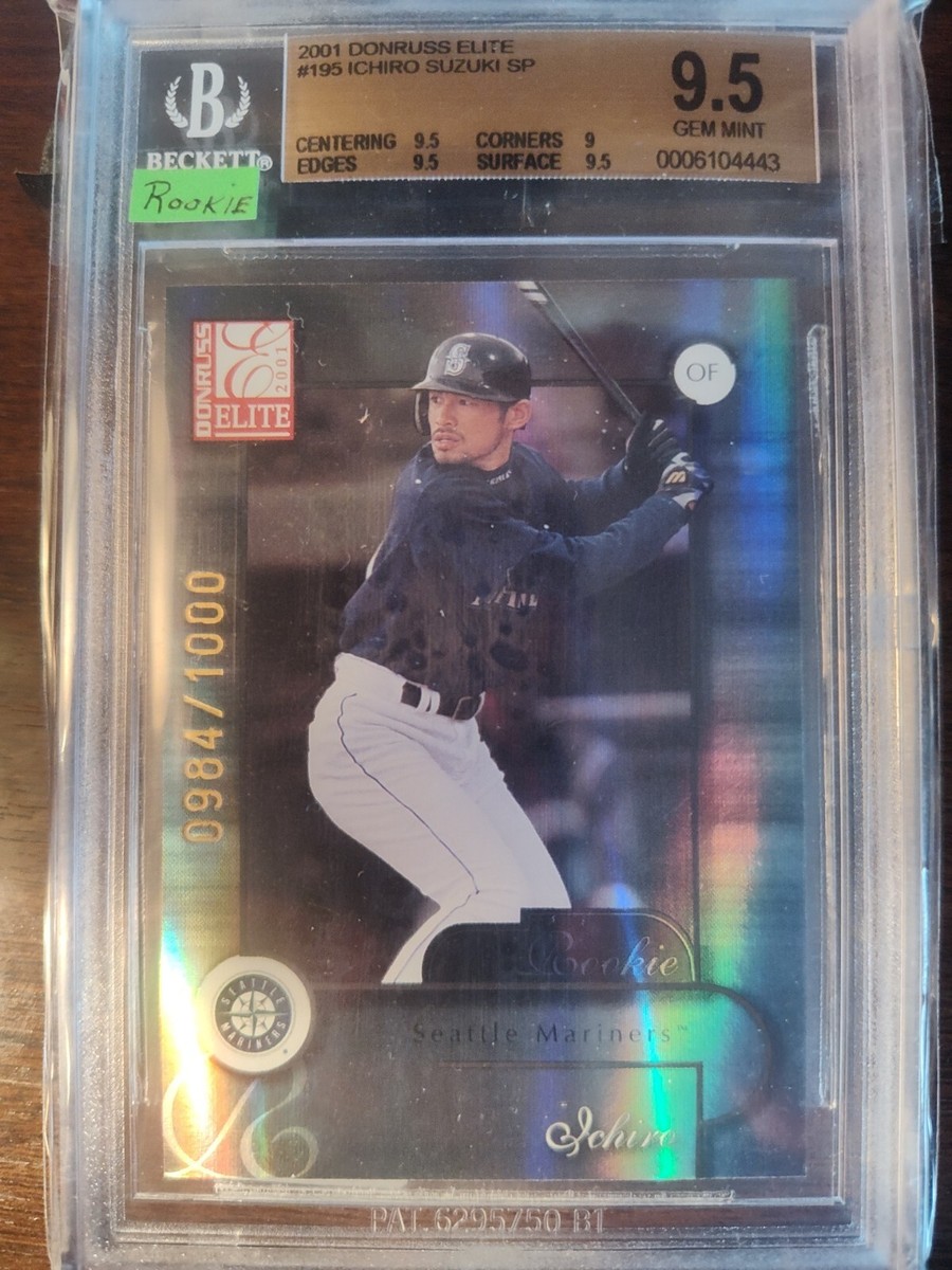 Ichiro Suzuki 2001 Donruss Elite 829/1000 Future HOF RC #195 BGS