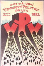 1923 International Sample and Fair PRAHA Czechoslovakia Advertising Poster Sign