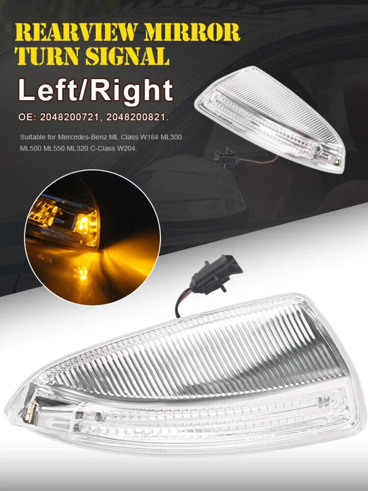 Luz de señal de giro del espejo lateral de la puerta R&L para Mercedes Benz W164 ML350 ML450 ML500 Foto 2 de 4