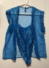 VINTAGE ALANA GALE 2 PIECE LINGERIE SET !    SIZE SMALL BLUE