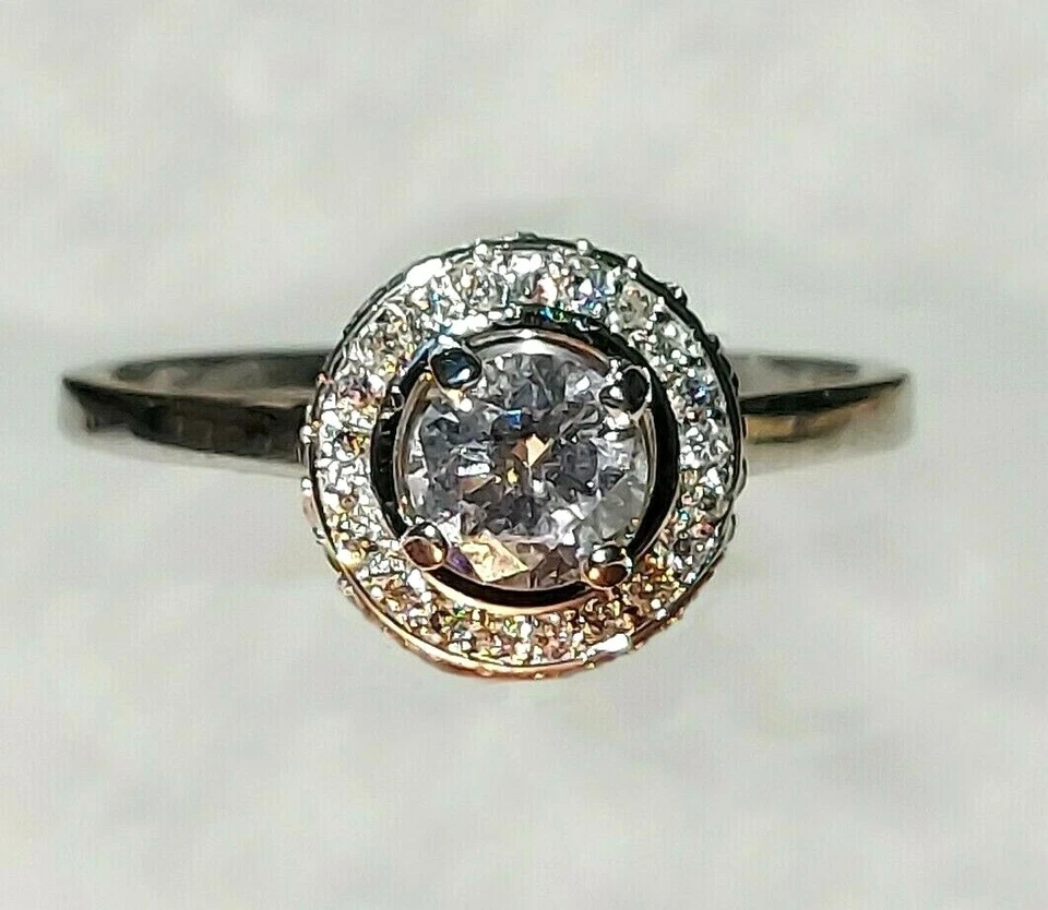 0.75 carat Natural diamond ring ,14k white gold, certified ring . Size 7 - Image 3 of 4