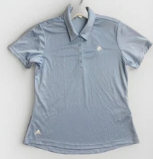 Adidas Womens Active Polo Shirt Size Medium Blue Short Sleeve Top