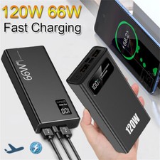 120W 66W Portable 50000mAh Power Bank USB External Battery PD Fast Phone Charger