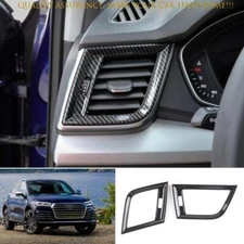 Carbon Fiber Left And Right AC Air Outlet Vent Trim For Audi Q5 SQ5 2018-2023 