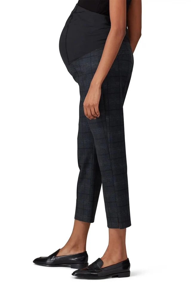 Pantalones de maternidad Ingrid & Isabel a cuadros - crepé negro talla XS S M o grande Foto 2 de 4