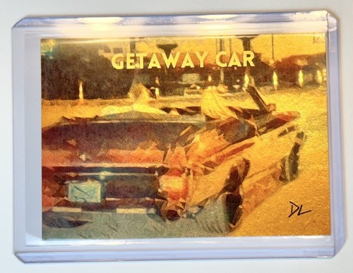 Taylor Swift & Travis Kelce Gold Plated Artist Signed “Getaway Car” Card 1/1