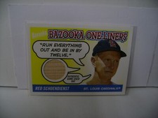 RED SCHOENDIENST 2004 TOPPS BAZOOKA GAME USED BAT CARD #BOL-RS
