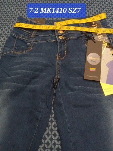 WAIST 30 INCHES SIZE 7 SKINNY JEANS STRETCH DENIM PUSH UP BLUE 7-2 MK1410 SZ7 - Picture 2 of 10