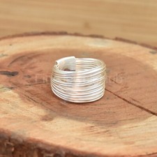925 Sterling Silver Band, Wraparound Wire Band Ring, Handmade Ring, Jewelry