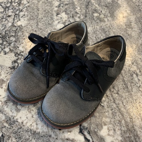 Gray Leather Saddle Oxfords Shoes Size 