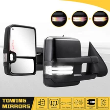 Power Heated Tow Mirrors LED Switchback for 2003-2007 Chevy Silverado GMC Sierra