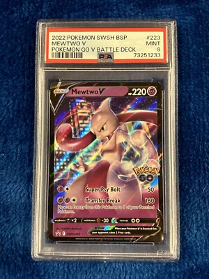 PSA 9 2022 Pokemon Swsh Black Star Promo 223 Mewtwo V Pokemon Go V