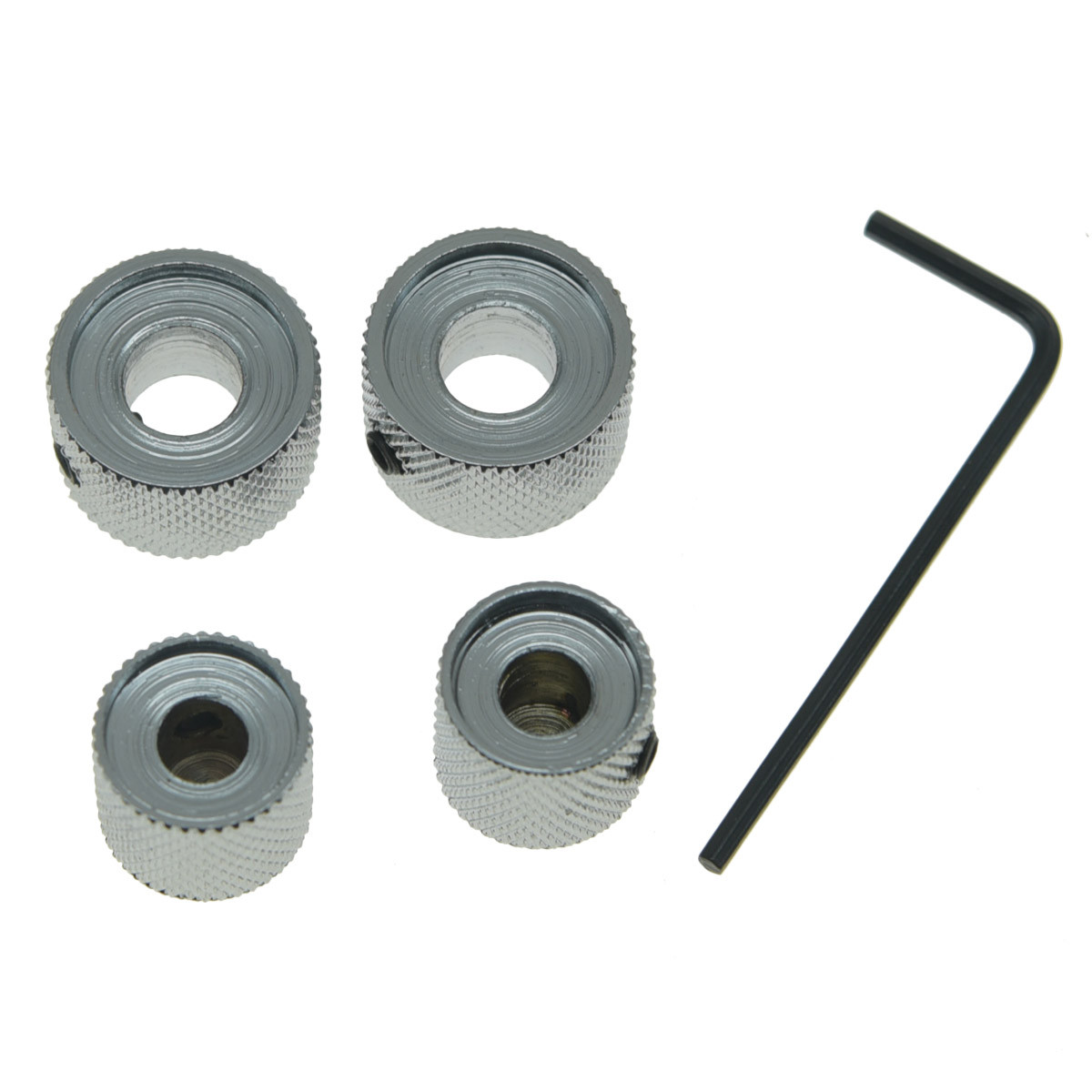 KAISH 4 stks Aluminium Potentiometer Knoppen 1/4 Universele Top Hoed Knoppen Bell Controle Knop met Set Schroef voor Gitaar/Bas/AMPS/ Voorversterkers Goud Zonder Indicator