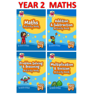 KS1 Year 2 Maths Home Learning Activity Workbook Bundle with Answer Ages 6-7 CGP
