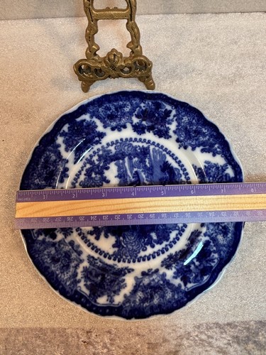 2 Fairy Villas Flow Blue 7-3/4"" Salad/Bread Plates W. Adams Co. England c.1900 - Picture 11 of 11