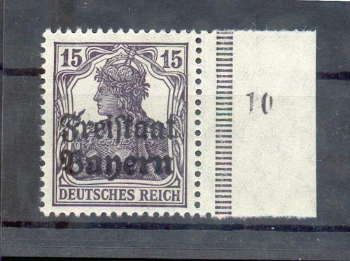 Bavaria 141 Plnr Plate Number MNH Unstamped (A9768