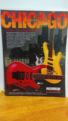 WASHBURN CHICAGO SERIES GUITARS KC40 KC100 AD PRINT 11 X 8.5 x3 | eBay