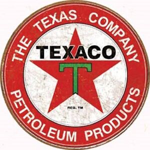 RED CROWN GAS Round Metal Sign Motor Oil Man Cave Mobil Texaco Sinclair Gasoline 