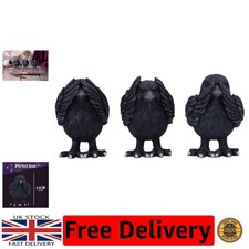 Zauberhafte drei weise Raben - schwarze 8,7 cm Figuren für Wohndeko