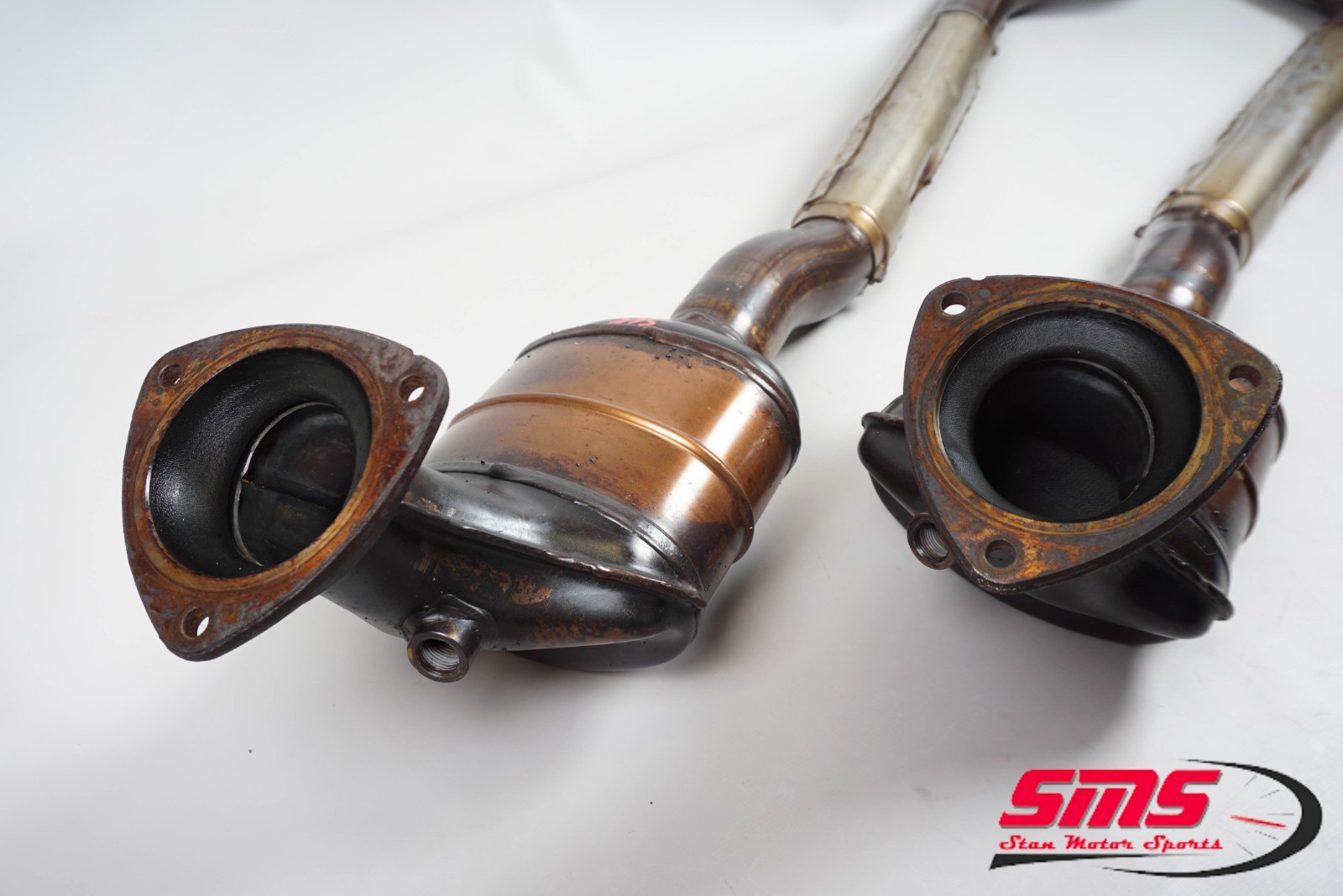 04-19 Maserati GranTurismo M145 Catalytic Converter Exhaust Pipe Pair OEM