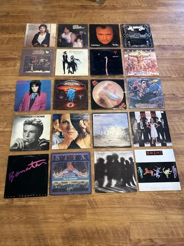 20 Lot Classic Rock Vinyl LP Records Fleetwood Mac The Cars Bowie Styx Blondie +
